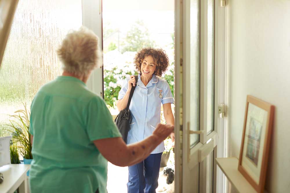 Home Health Aid at Front Door